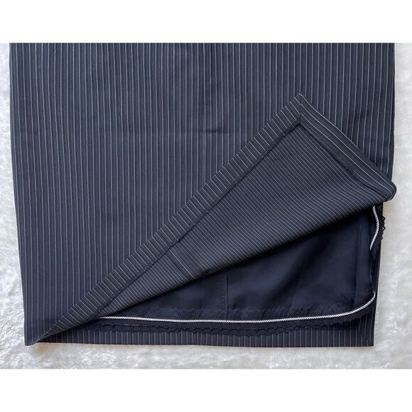 NWT LOUBEN Stretch Jet Black Pinstriped Pencil Skirt, Size 12 - Picture 6 of 11